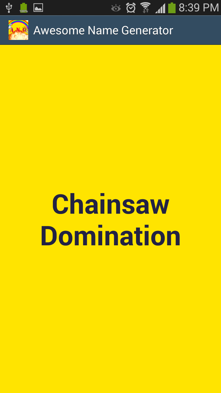 Awesome Name Generator Screen 2