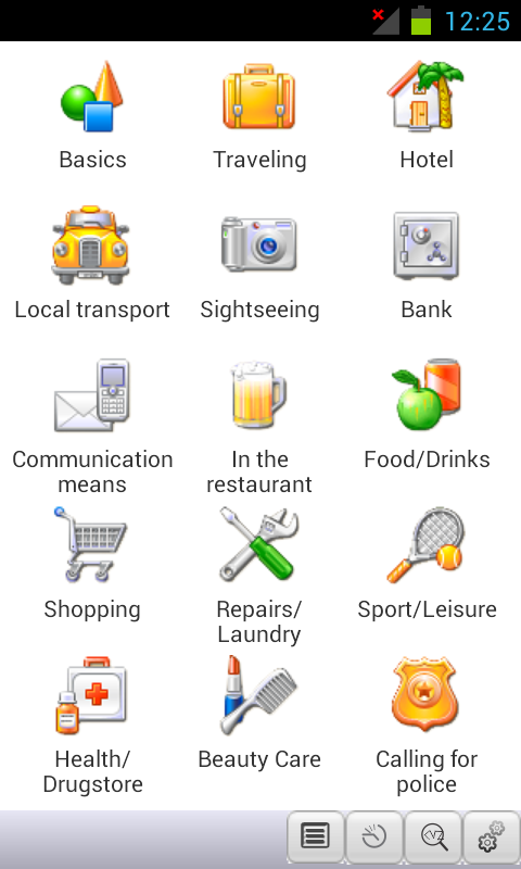 Android application English&lt;-&gt;Danish Phrasebook screenshort