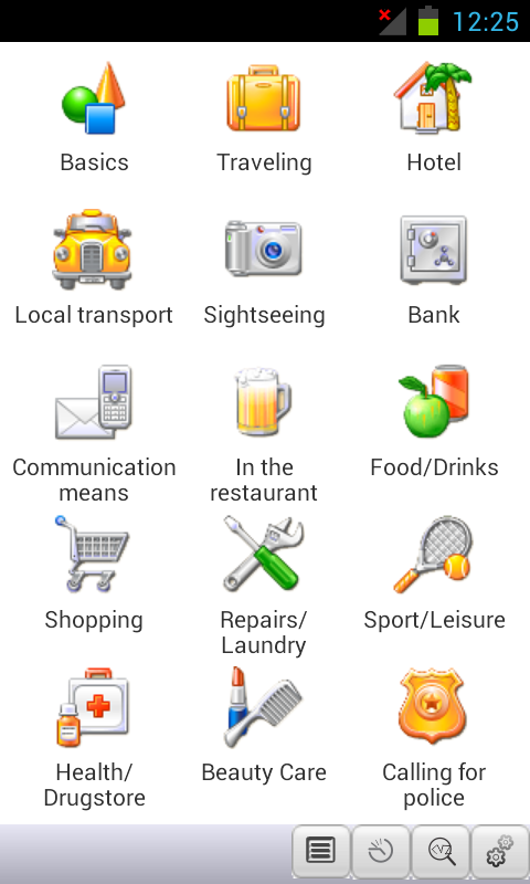 English&lt;-&gt;Danish Phrasebook Screen 1