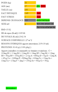 Calculs diététiques