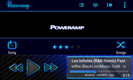 【免費個人化App】Poweramp Skin Blue Neon-APP點子