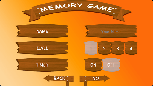 Memory game for kids