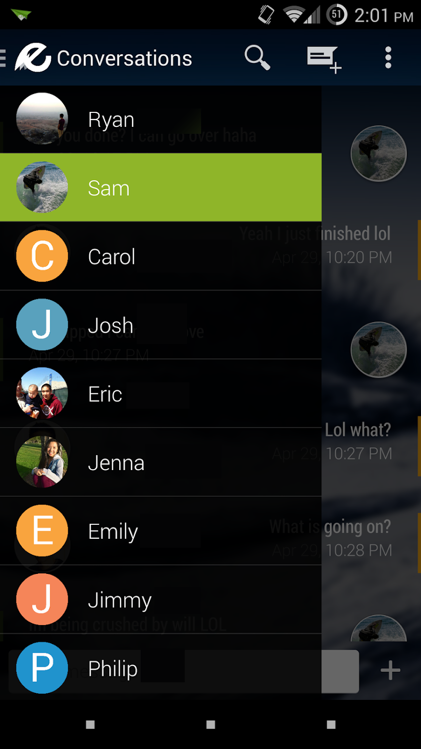 EvolveSMS Theme - Glass Screen 3