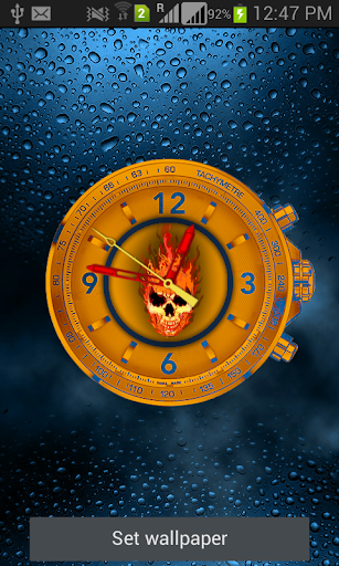Skull Clock Live Wallpaper