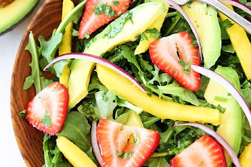 Mango, Strawberry, and Avocado Arugula Salad