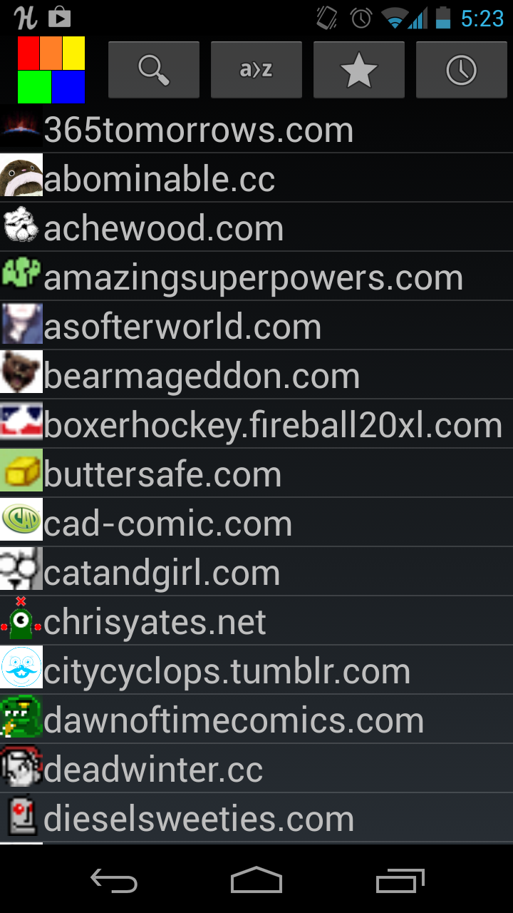 Web Comic Reader Screen 1