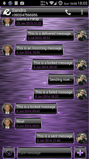 Theme Frame Purple for SMS