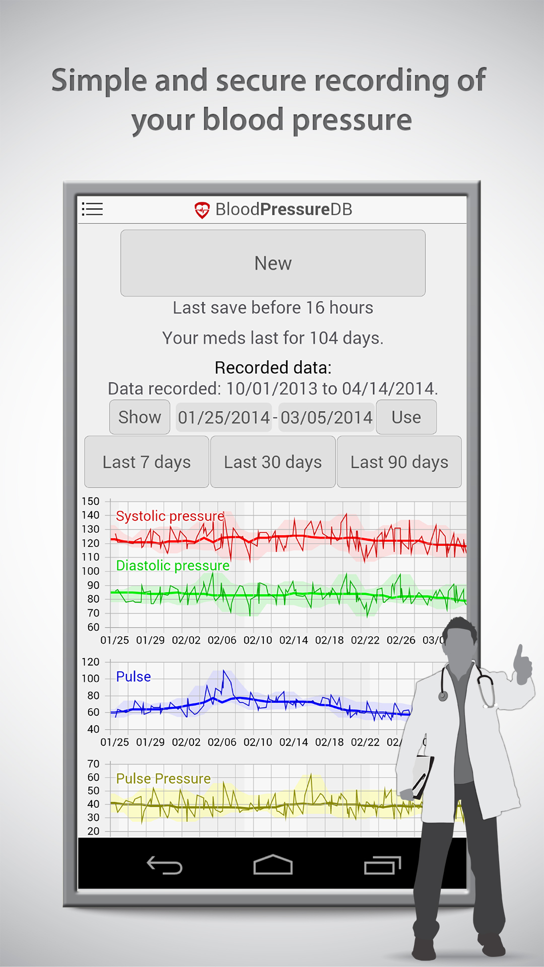 Android application BloodPressureDB screenshort