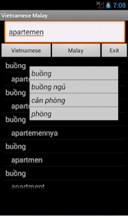 Android application Vietnamese Malay Dictionary screenshot