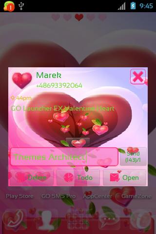 GO SMS Pro Valentine Heart