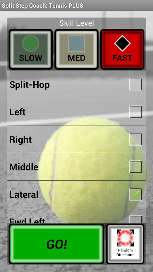 Android application Sports Split Step Tennis Plus screenshort