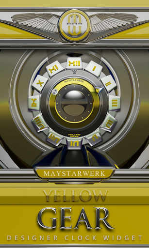 Clock Widget Yellow Gear