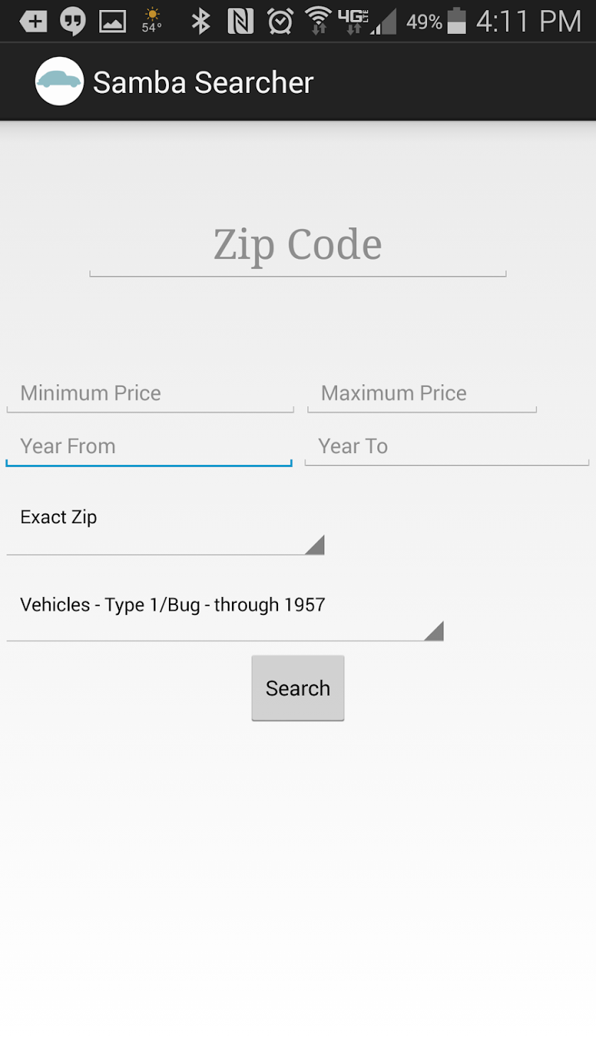 Samba Searcher-VW Classifieds Screen 2