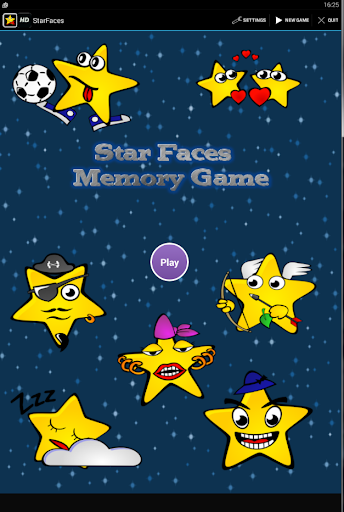 Star Faces Memory Game