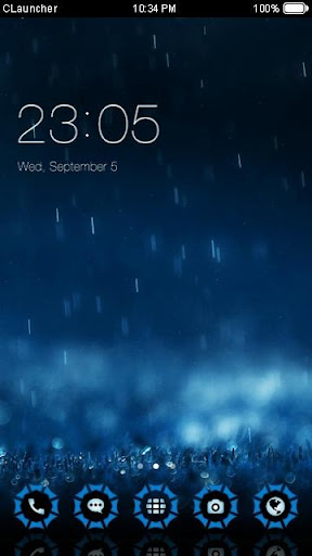 ‘藍雨’手機主題——暢遊桌面