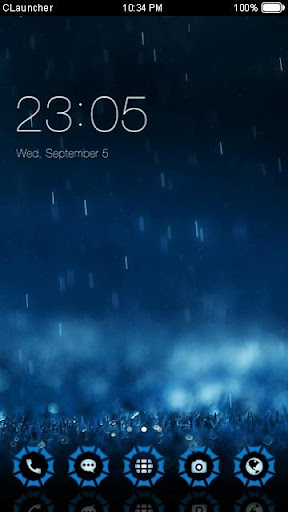 BLUE RAIN C LAUNCHER THEME