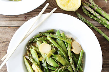 Spring Vegetable Stir Fry with Lemon Ginger Sauce