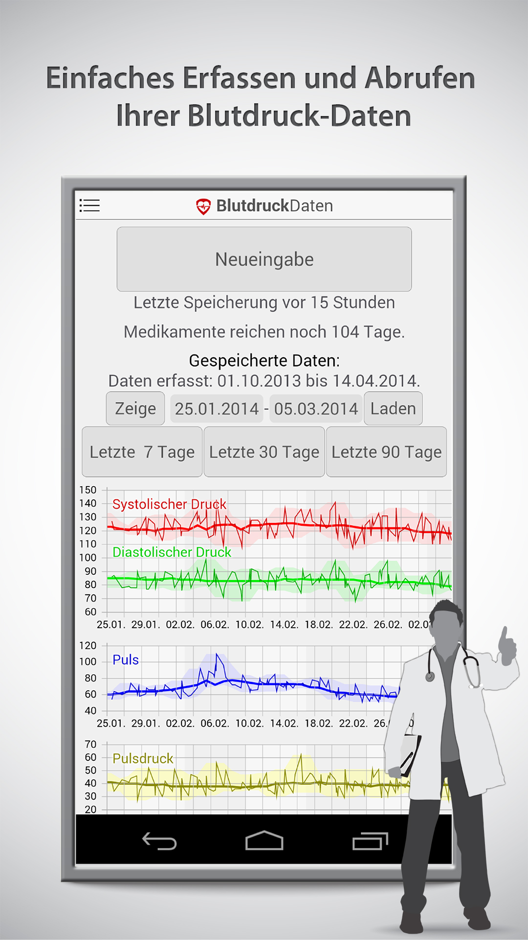 Android application BloodPressureDB screenshort