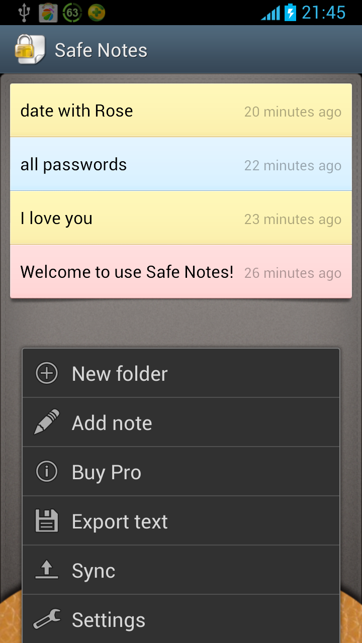 Safe Notes Pro Screen 3
