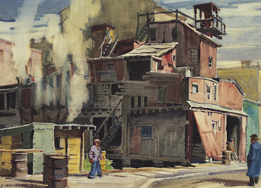 Cement Plant Frederic Whitaker, 17 x 23 in. Watercolor