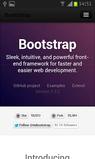 Bootstrap 2.3 docs and example