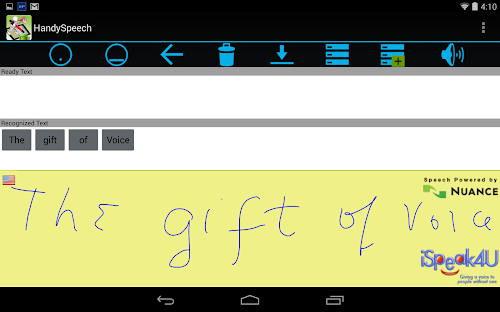 Android application HandySpeech screenshort