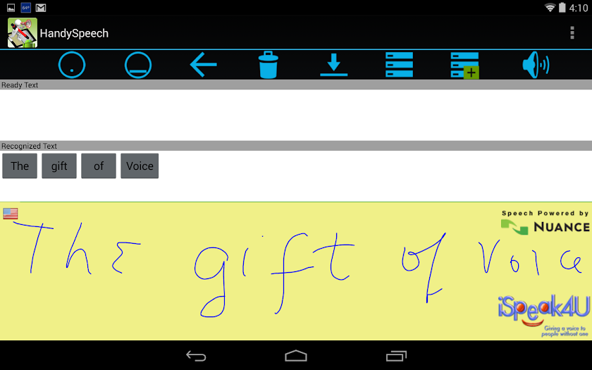HandySpeech Screen 1