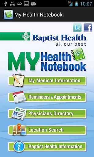 My Baptist Health Notebook