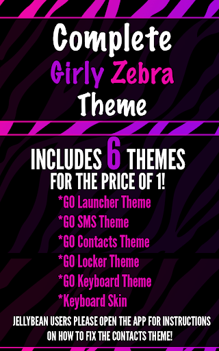 Complete Girly Zebra Theme