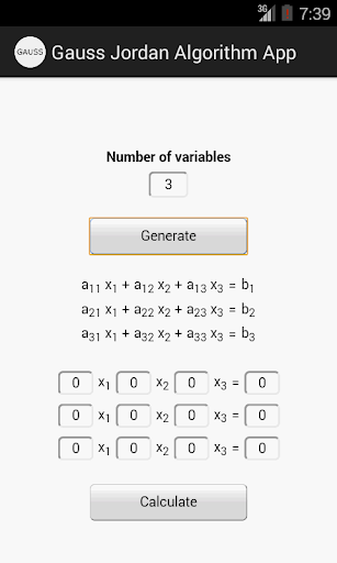 Gaussian elimination App