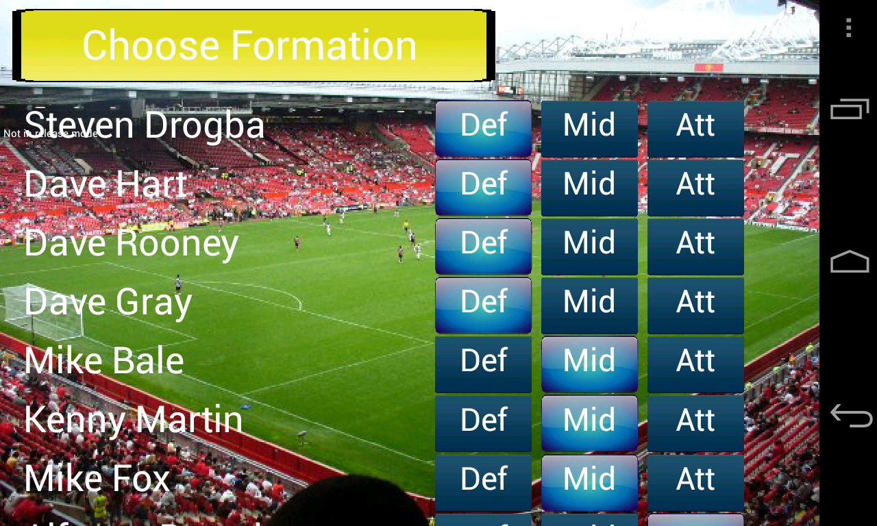 Android application Soccer for Android (Lite) screenshort