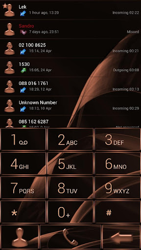 Dialer MetalGate Orange theme