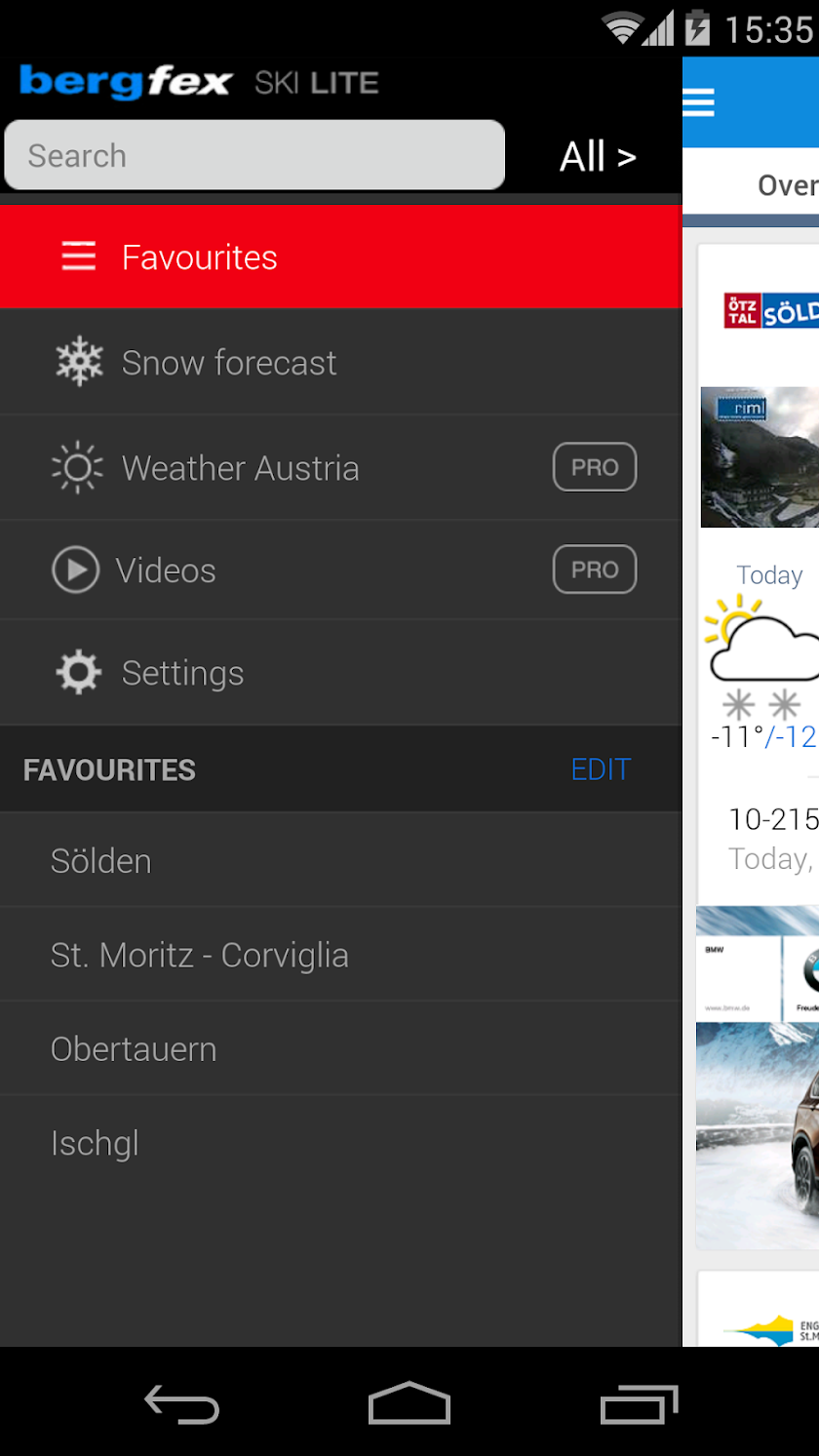 bergfex/Ski Lite Screen 2