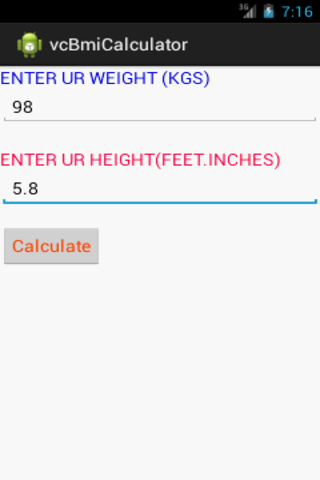 BMI CALCULATOR