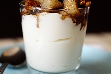 Maple and Cardamom Spiced Pears with Pecans