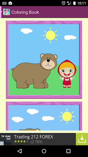 Girl and Bear Coloring Book