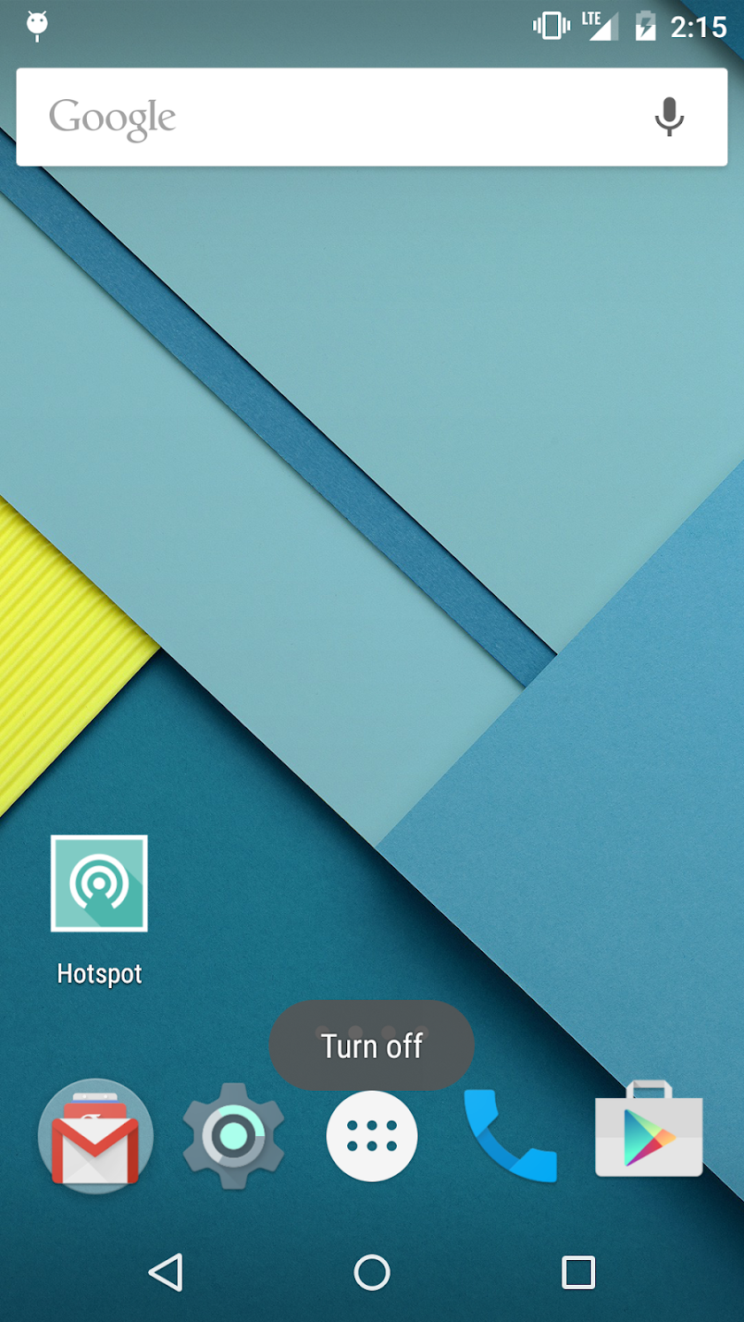 ON/OFF Switcher(Wi-Fi hotspot) Screen 2