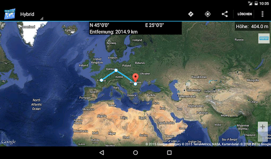 Karten Koordinaten Screenshot
