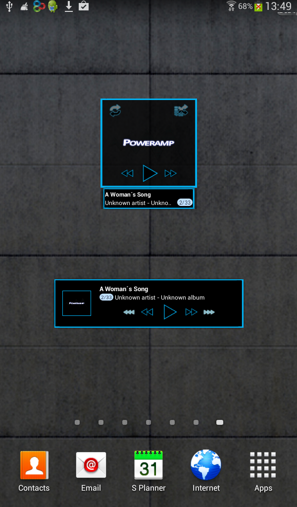 Poweramp skin widget TRON BLUE Screen 2