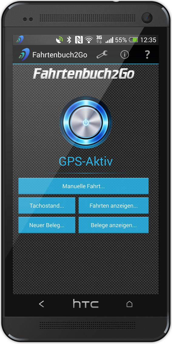 Logbook2Go (Fahrtenbuch2Go) Screen 1