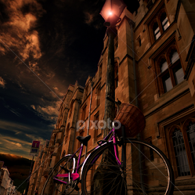 bicycle in the night by Dorota Grolewska - Transportation Bicycles