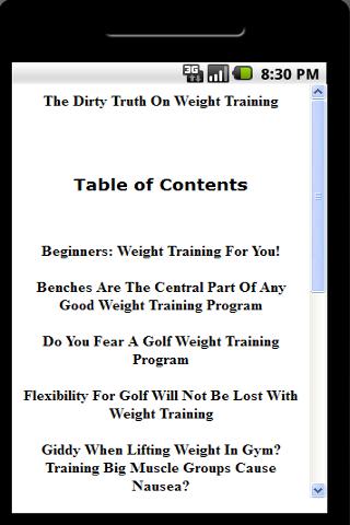 Dirty Truth On Weight Training