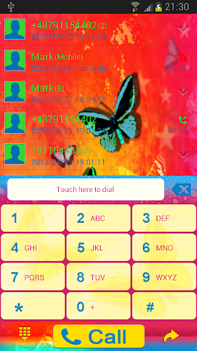 GO Contacts Theme Butterfly