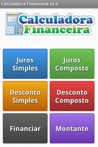 Android application Calculadora Financeira screenshort