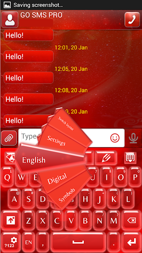 GO短信加强版红色玻璃