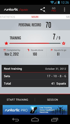 Runtastic Squats Workout