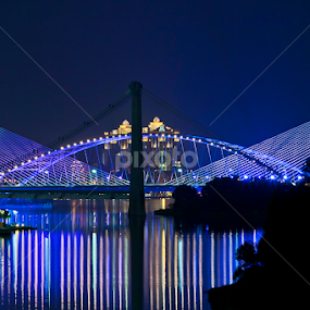 Colorful of Putrajaya bridge at night by Budiman Daud - Buildings & Architecture Bridges & Suspended Structures