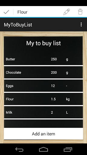 My To Buy List