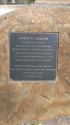 Shady's Lagoon Plaque