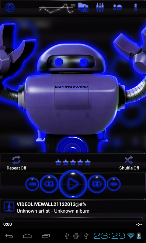poweramp skin glow blue Screen 2